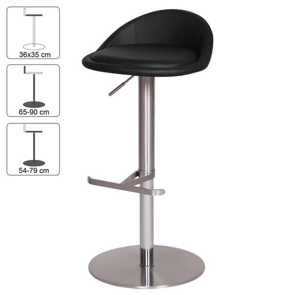 Rootz Durable M1 Barstool ruostumaton musta tuoli nykyaikainen jakkara säädettävä design baarijakkara on käännettävissä