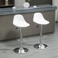 Miniatyrbillede 2 af 7: Rootz Barstole - To sæt barstole - Taburet - Højdejusterbar - Drejelig - Imiteret læder/PP/stål - Hvid - 40 x 42 x 82-104 cm
