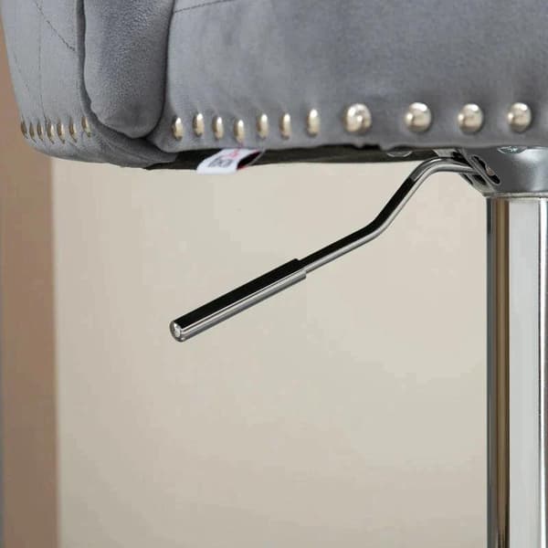 Rootz Barpall - Pall - Set med 2bar pall - Justerbar i höjdled - Vridbar sits - Fotstöd - Stål - Grå - 46 x 55 x 123cm