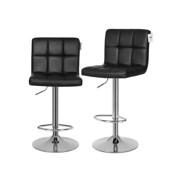 Rootz Barpall - set om 2 Barpall - Justerbar Barpall - Svängbar Barpall - Modern Barpall - Industriell Barpall - Stoppad Barpall - Svart - 44,5 x (95-