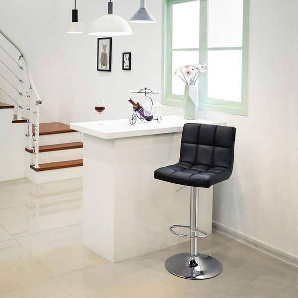 Rootz Barpall - set om 2 Barpall - Justerbar Barpall - Svängbar Barpall - Modern Barpall - Industriell Barpall - Stoppad Barpall - Svart - 44,5 x (95-