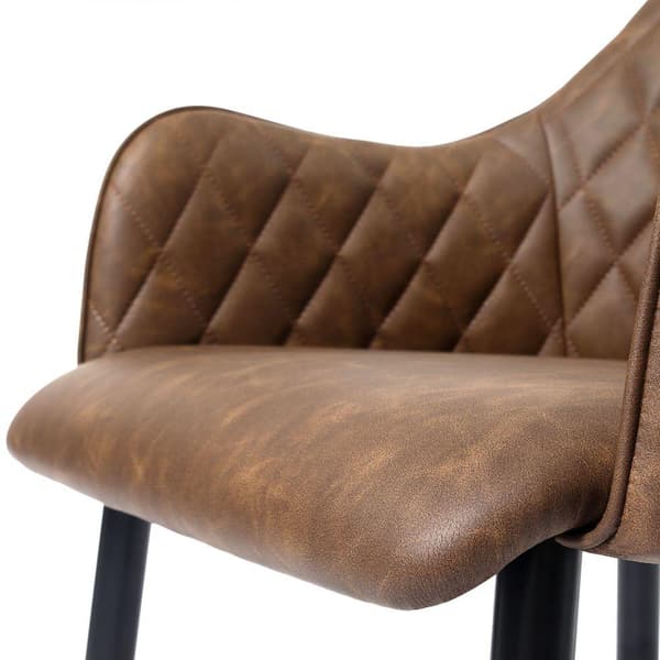 Rootz Barstol - Justerbar barstol - Drejelig barstol - Moderne barstol - Industriel barstol - Polstret barstol - Fløjl - Metal - Skum - Brun - 38 x 44