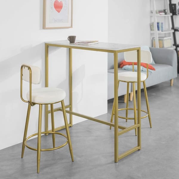 Rootz Kitchen Breakfast Bar Bord - Matbord - Coffee Bar med Golden Metal Ram