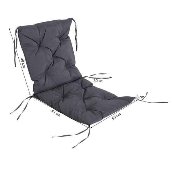 Rootz pehmustettu tuolin tyyny - harmaa - Oxford, sieni - 38,58 cm x 19,68 cm x 3,14 cm