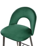 Miniatyrbilde 7 av 9: Sett med 2 Barstoler Smaragdgrønn Fløyel Svart Stål Retro Design Gull Spisestue Kjøkken