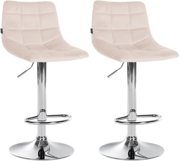 CLP Uppsättning med 2 barstolar Jerry Velvet beige-krom