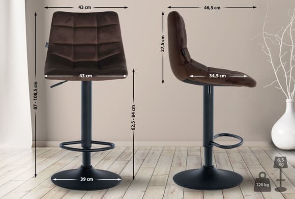CLP Uppsättning med 2 barstolar Jerry Velvet