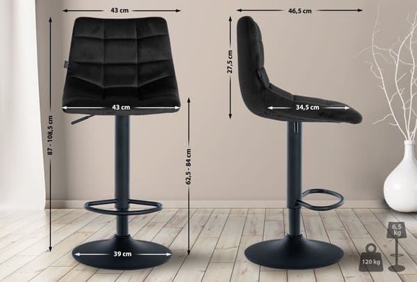 CLP Uppsättning med 2 barstolar Jerry Velvet