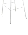 Miniatyrbillede 8 af 9: Sæt med 4 barstole hvidt plastsæde metalben 90 cm hocker højt sæde med ryglæn køkkenstol moderne