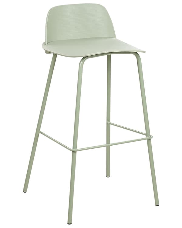 Sett med 4 barstoler Grønn Sete i plast Ben i metall 90 cm Moderne design Kjøkkenbenk Kjøkkenøy