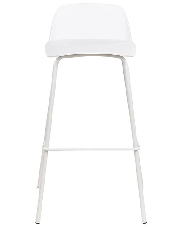 Sett med 4 barstoler Hvit Sete i plast Ben i metall 90 cm Moderne design Kjøkkenbenk Kjøkkenøy
