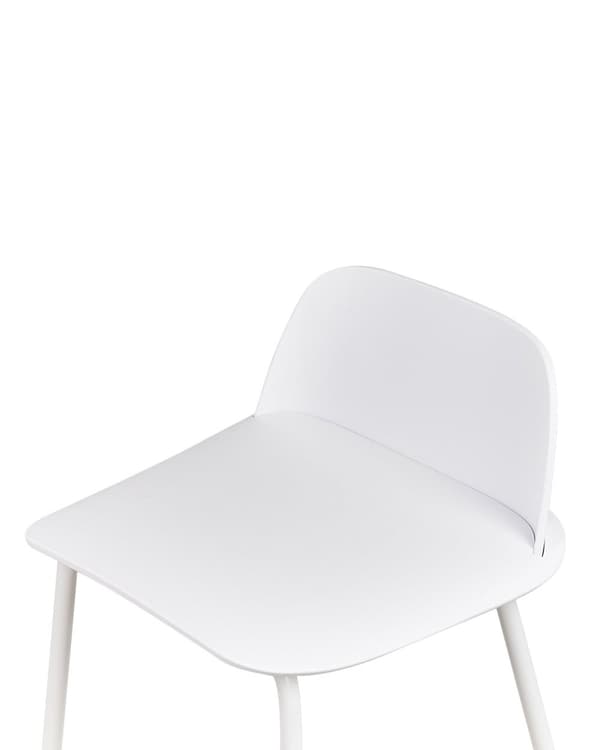 Sett med 4 barstoler Hvit Sete i plast Ben i metall 90 cm Moderne design Kjøkkenbenk Kjøkkenøy