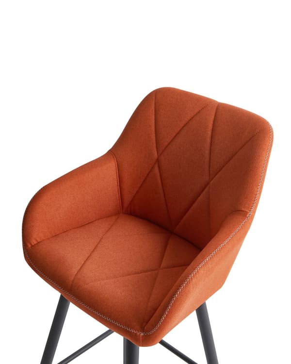 Barstol Orange Polyester Høj Køkkenstol Justerbar Counterstol med Ryglæn Design til Køkkenø Inspiration