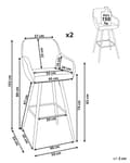Miniatyrbillede 3 af 9: Barstol Lysegrøn Polyester Høj Køkkenstol Justerbar Counterstol med Ryglæn Design til Køkkenø Inspiration