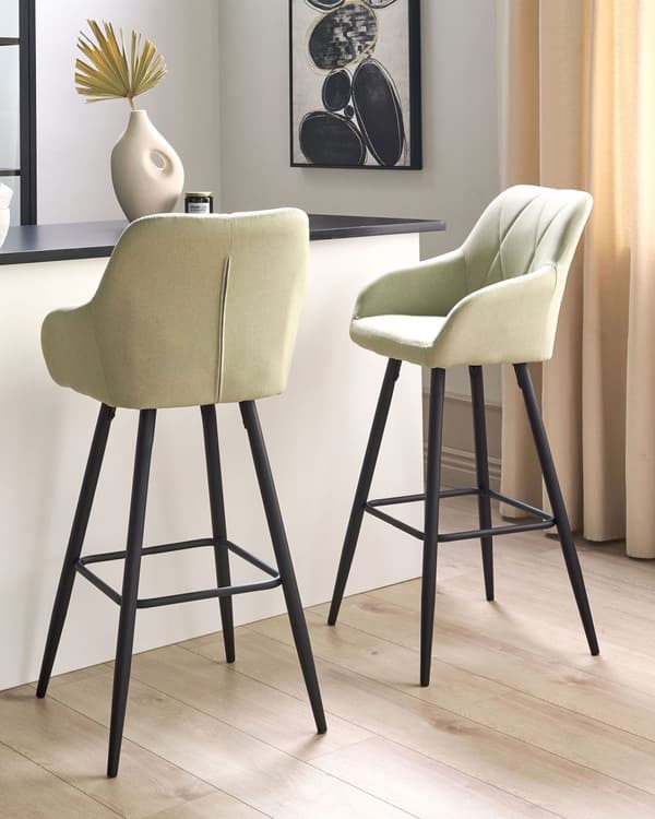 Barstol Lysegrøn Polyester Høj Køkkenstol Justerbar Counterstol med Ryglæn Design til Køkkenø Inspiration
