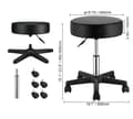Miniatyrbild 7 av 7: 400 lbs lastkapacitet 460-605mm justerbar höjd 360° rullande rund pall med 5 hjul, 40cm diameter förtjockad sittdyna, robust struktur