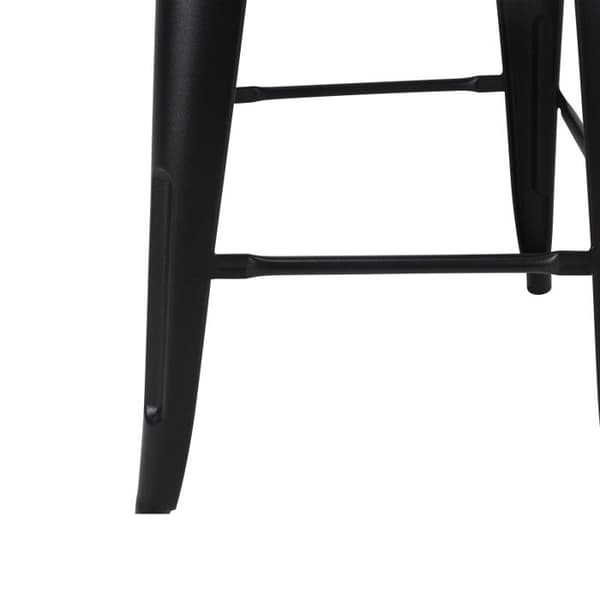 Svart metallbarstol i industriell stil med mörk träseat - Höjd 66 cm