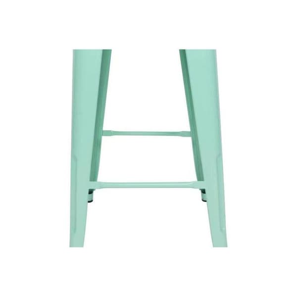 Set med 4 barstolar i glänsande ljusgrön industriell stil Höjd 66 cm