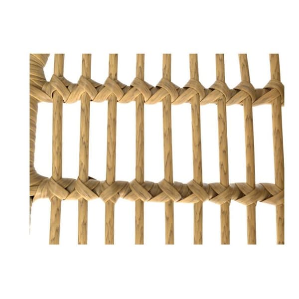 KOSMI - Set med 2 barstolar i naturstil med rottinglook i vävt harts och svarta metallben - Höjd 63 cm