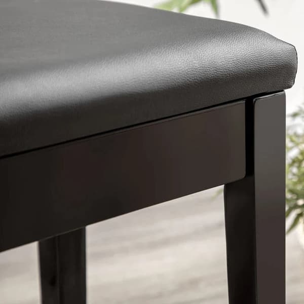 Rootz klaverbænk - 1 person - Polstret - Gummitræ - Kunstlæder - Solid siddeplads - Træben - Sort - 75L x 35W x 49H cm