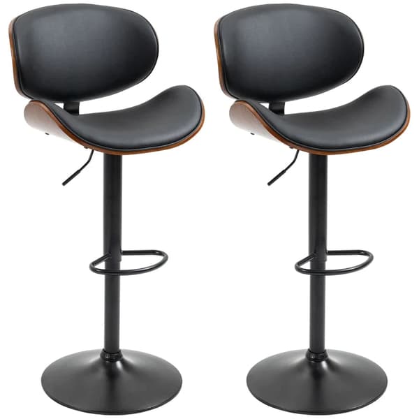 Rootz Barpall Set - Justerbar i höjdled - Vridbar konstläder - Stålram - Svart - 53 x 50,5 x 112,5 cm