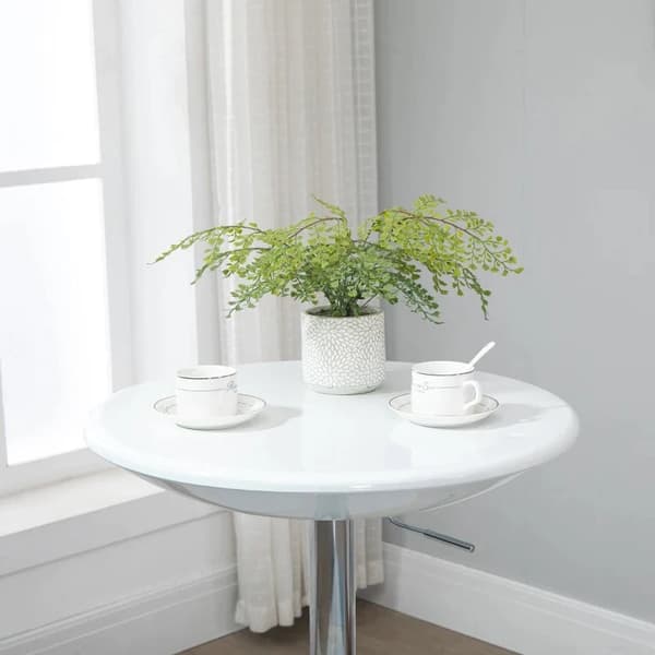 Rootz Barbord - Modernt matbord - Höjdjusterbart Bistrobord - Barbord - Bänkbord - Skrivbord - Rund metall - ABS-färg - Vit - Diameter 61 x 76-97 cm