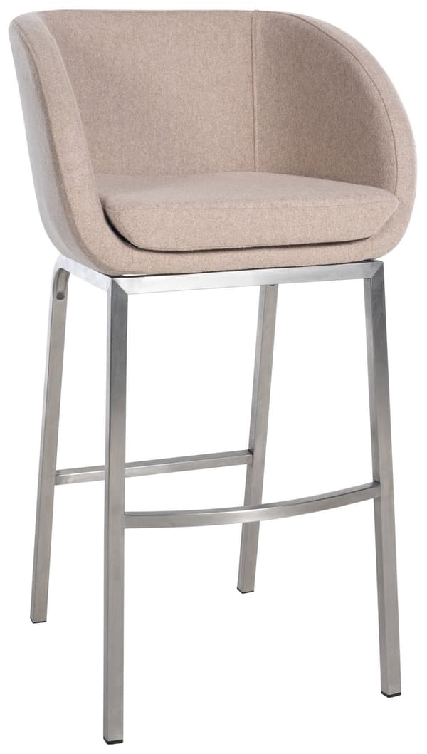 CLP Rockhill barstol i filt taupe-edelstahl
