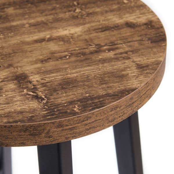 Rootz Industriel Barstol - Bordskammel - Metal- og træskammel - Robust, Alsidig, Komfortabel - 71 cm Sædehøjde x 30 cm Sædediameter