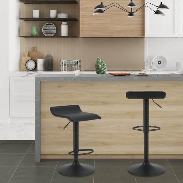 Rootz Barpall - Bistrosits - Bänkstol - Designer Hocker - Höjdjusterbar sits - Vridbar sadel - Moderna sittplatser - Svart