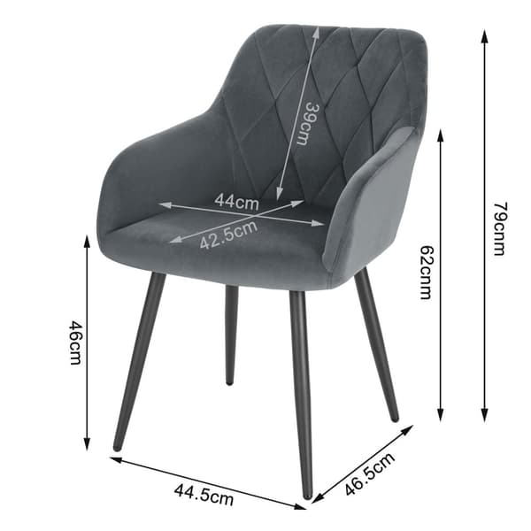 Rootz Matstol - Ergonomisk sits - Sammetskudde - Kökspall - Hemmakontorsstol - Fritidsstol - Moderna sittplatser - Mörkgrå - 24,0 x 22,4 x 22,4 tum