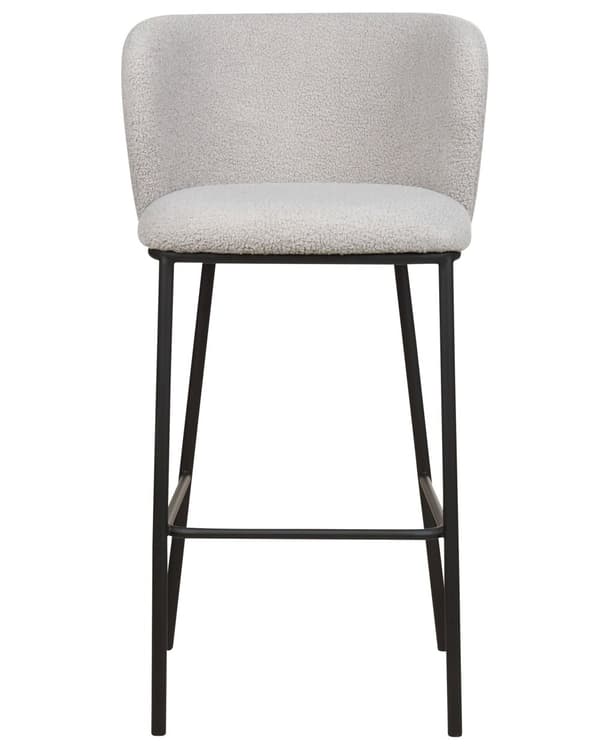 Sett med 2 spisestoler Grå Polyester Svarte metallben Uten armlener Buet form Moderne design Kjøkken Spisestue
