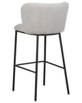 Miniatyrbilde 7 av 10: Sett med 2 spisestoler Grå Polyester Svarte metallben Uten armlener Buet form Moderne design Kjøkken Spisestue