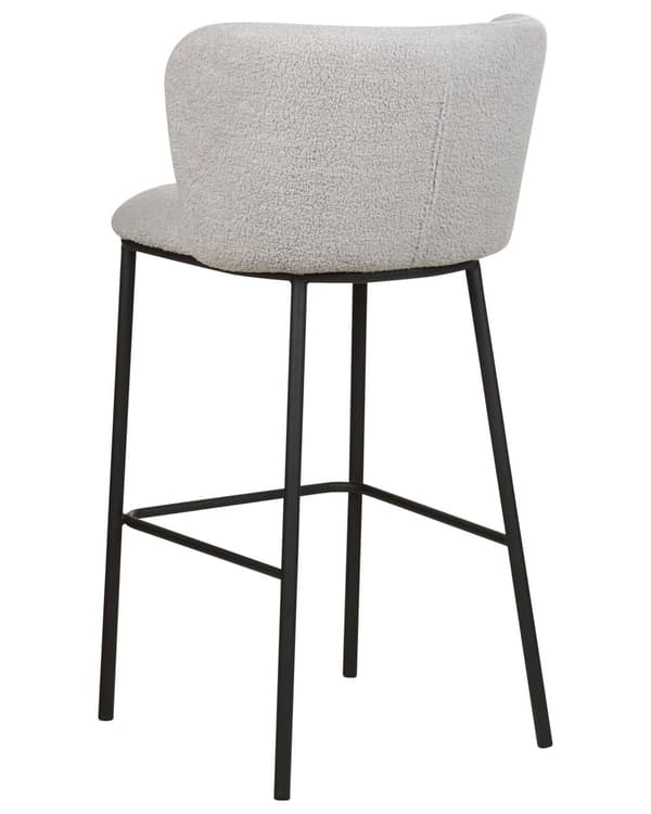 Sett med 2 spisestoler Grå Polyester Svarte metallben Uten armlener Buet form Moderne design Kjøkken Spisestue