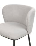 Miniatyrbilde 8 av 10: Sett med 2 spisestoler Grå Polyester Svarte metallben Uten armlener Buet form Moderne design Kjøkken Spisestue