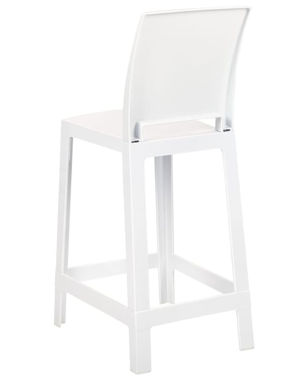 Sett med 2 barkrakker i hvit plast med 99 cm sete Benkestol