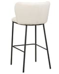 Miniatyrbillede 7 af 10: Barstole Hvid Boucle Sæt af 2 Høj Køkkenstole Retro Rund Ryglæn Fodstøtte Design Counterstol til Barbord Stole til Køkkenø