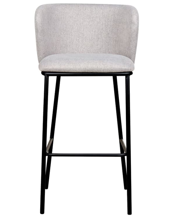 Sett med 2 spisestoler Grå Polyester Svarte metallben Uten armlener Buet form Moderne design Kjøkken Spisestue