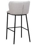 Miniatyrbilde 6 av 9: Sett med 2 spisestoler Grå Polyester Svarte metallben Uten armlener Buet form Moderne design Kjøkken Spisestue