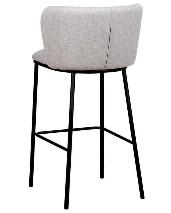 Sett med 2 spisestoler Grå Polyester Svarte metallben Uten armlener Buet form Moderne design Kjøkken Spisestue