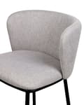 Miniatyrbilde 7 av 9: Sett med 2 spisestoler Grå Polyester Svarte metallben Uten armlener Buet form Moderne design Kjøkken Spisestue