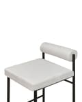 Miniatyrbilde 7 av 9: Sett med 2 spisestoler Grå Polyester Svarte metallben Uten armlener Buet form Moderne design Kjøkken Spisestue
