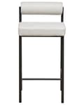 Miniatyrbild 5 av 9: Uppsättning med 2 matstolar Grå polyesterklädsel Svarta metallben Armlöst böjt ryggstöd Modern modern design