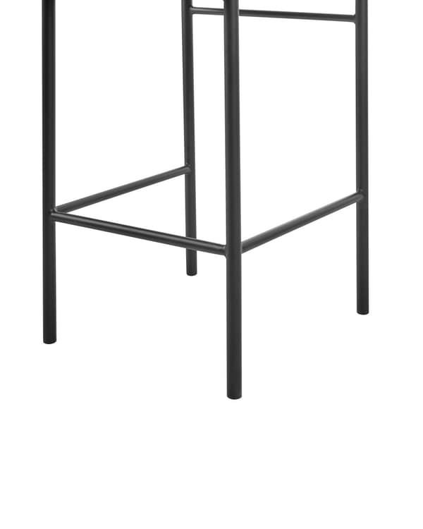 Uppsättning med 2 matstolar Grå polyesterklädsel Svarta metallben Armlöst böjt ryggstöd Modern modern design