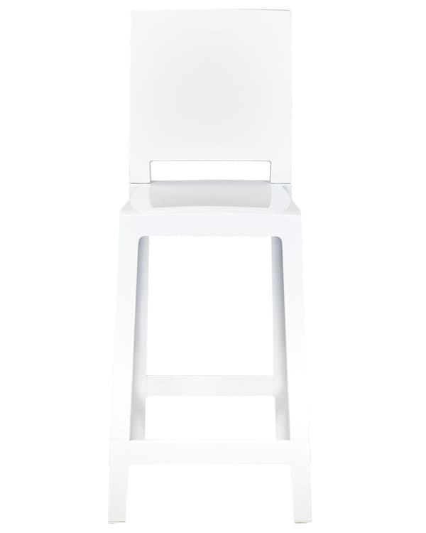 Barstole Hvid Plastik Sæt af 2 Høj Køkkenstole Retro Ryglæn Fodstøtte Design Counterstol til Barbord