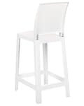 Miniatyrbillede 6 af 9: Barstole Hvid Plastik Sæt af 2 Høj Køkkenstole Retro Ryglæn Fodstøtte Design Counterstol til Barbord