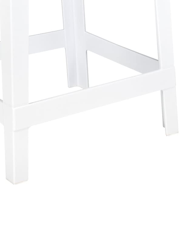 Barstole Hvid Plastik Sæt af 2 Høj Køkkenstole Retro Ryglæn Fodstøtte Design Counterstol til Barbord