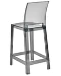 Miniatyrbillede 6 af 9: Barstole Sort Plastik Sæt af 2 Høj Køkkenstole Tonet Retro Ryglæn Fodstøtte Design Counterstol til Barbord