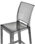 Miniatyrbillede 7 af 9: Barstole Sort Plastik Sæt af 2 Høj Køkkenstole Tonet Retro Ryglæn Fodstøtte Design Counterstol til Barbord