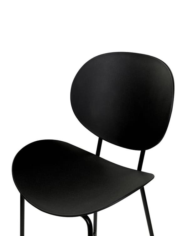 Baarituoli musta 52 x 111 x 48 cm polypropeeni rauta 2 kpl baarijakkara moderni skandinaavinen