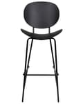 Miniatyrbilde 5 av 9: Sett med 2 barstoler Svart Sete i syntetisk materiale Metallben Ryggstøtte Minimalistisk design Skandinavisk stil Moderne Stoler Barkrakker